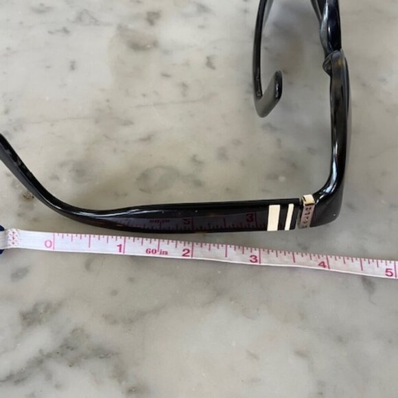 RALPH LAUREN Tortoiseshell Sunglasses Ivory Ribbon Mongram Temple 7585/S
